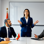 Sports Leadership in Portugal**

"A diverse group of sports professionals in a modern Lisbon office, discussing strategy. Focus on the leader, a charismatic woman in a business suit, gesturing expressively. Portuguese flags subtly displayed. Professional attire, safe for work, perfect anatomy, natural proportions, high quality."

**