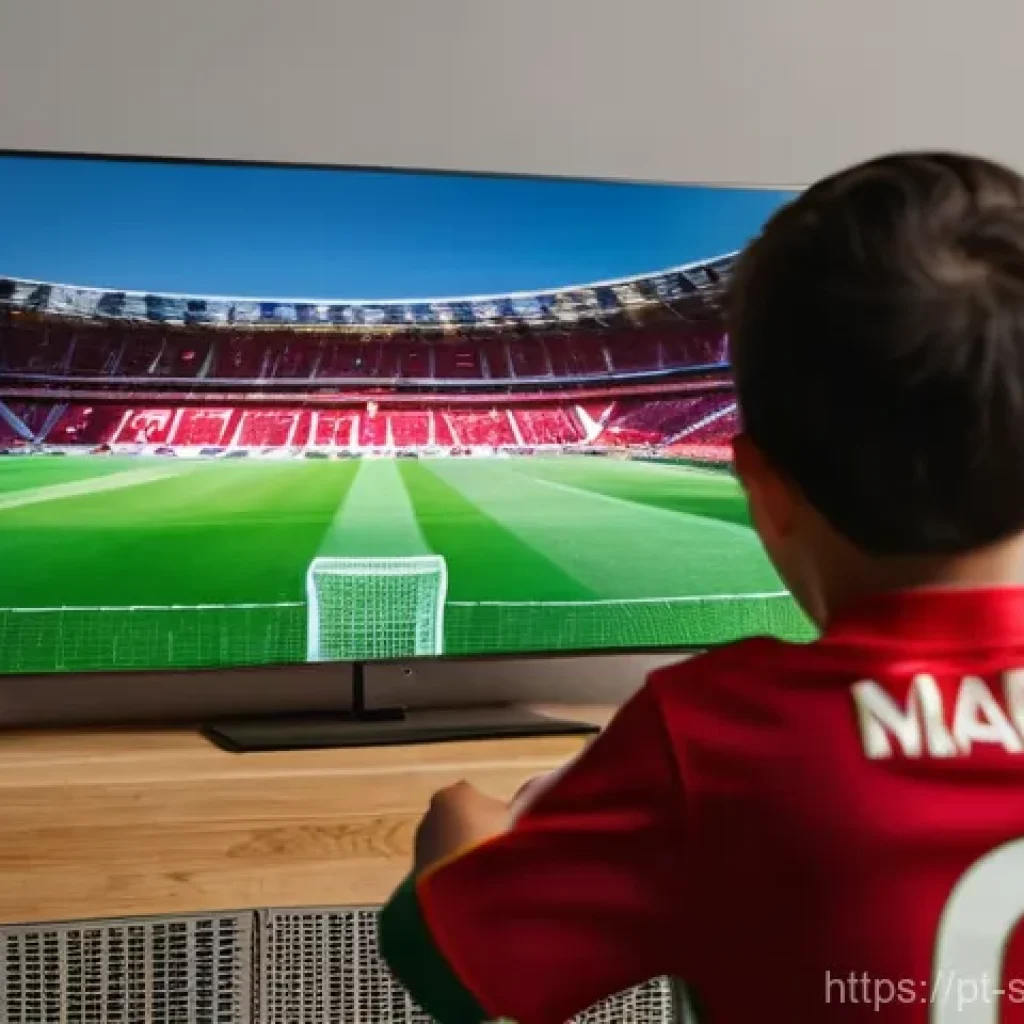 스포츠경영관리사와 디지털 스포츠 플랫폼 - **Prompt:** A vibrant, diverse group of Portuguese football fans, including families and friends of ...