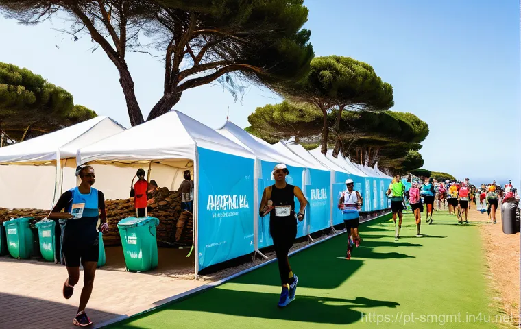 스포츠경영관리사와 환경 지속 가능성 - Prompt 1: Sustainable Marathon Event in a Coastal Landscape**